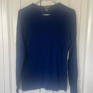 Lord& Taylor Extra Fine Merano Wool Blue Sweater